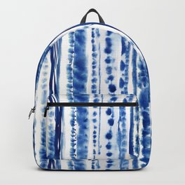 Blue Indigo Watercolor Stripes Backpack
