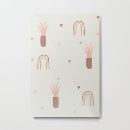 Rainbow & Plant Pattern  Metal Print
