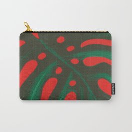 Monstera Palm Leaf Tropical Halftone Carry-All Pouch