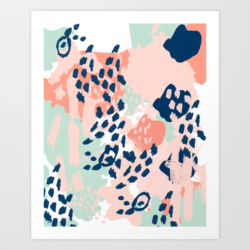 Kylie Abstract Mint Pastels Painting Boho Trendy Simple Minimalist Canvas Home Decor Art Print By Charlottewinter Society6