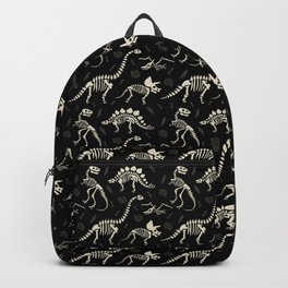 Dinosaur Fossils on Black Backpack