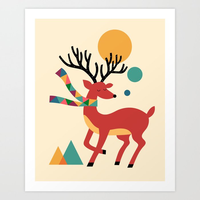 Discover the motif DEER AUTUMN by Andy Westface as a print at TOPPOSTER