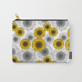 The Sunflower - White Carry-All Pouch
