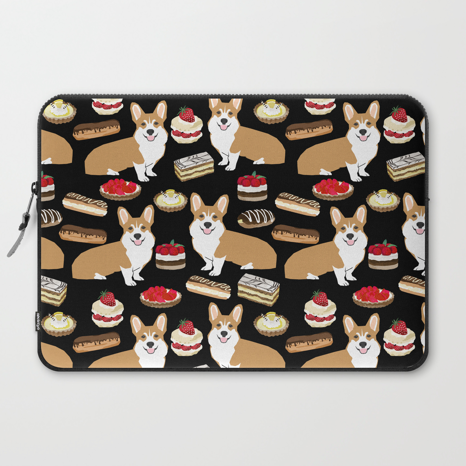 Corgi Patisserie Bakery French Parisian Food Tarts Eclair Napoleon Cute Food Design Laptop Sleeve By Corgicrew Society6