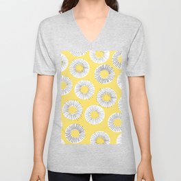 Modern yellow black watercolor abstract circles V Neck T Shirt