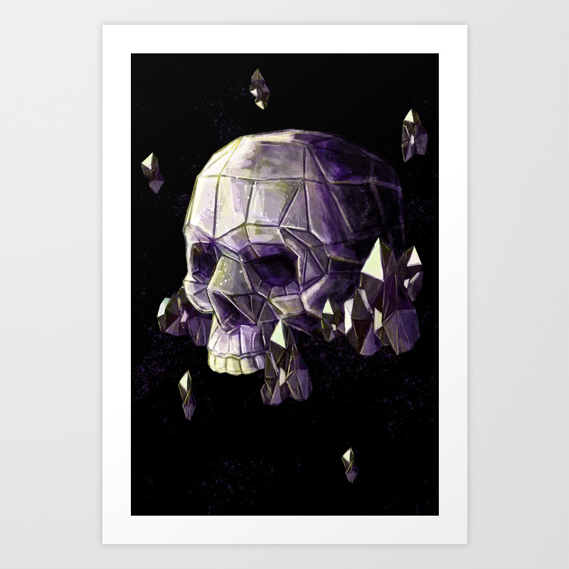Skull Crystals Digital Painting Art Print By Meganfrau Society6