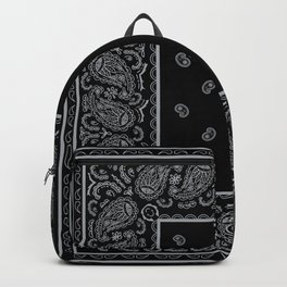 Black and Silver Bandana Backpack