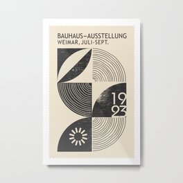 Bauhaus Geometric Pattern Metal Print