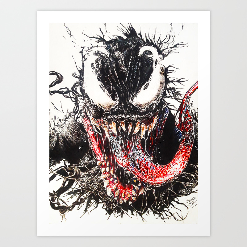 We Are Venom Tom Hardy Art Print By Singhtaranarts Society6 Tom hardy's venom is projected to open close to $175 worldwide this weekend. we are venom tom hardy art print by singhtaranarts