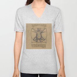 The Vitruvian Bear V Neck T Shirt