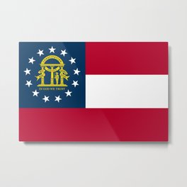 Georgia State Flag Metal Print | Usa, Georgia, Pride, Travel, Flag, Unitedstates, Sticker, Birthdaygift, Statepride, State 