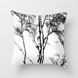 Silver Birch In Winter Throw Pillow