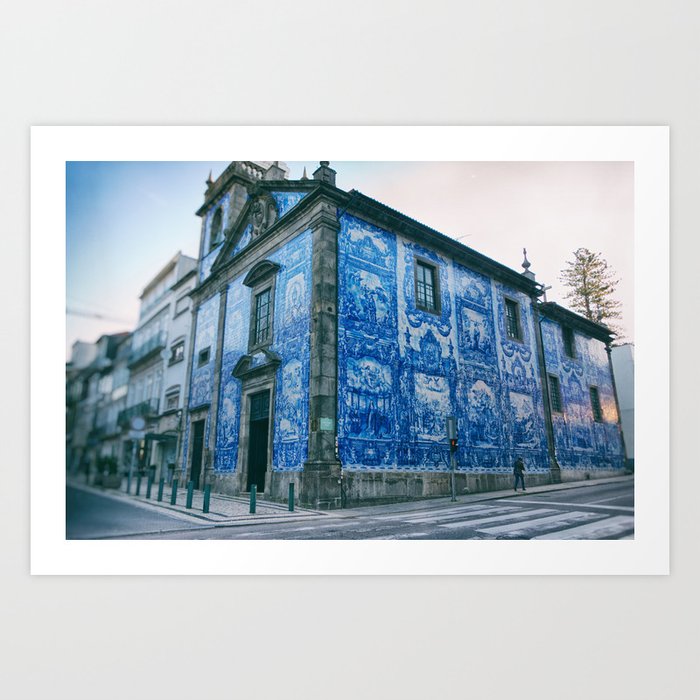 Porto Portugal Azulejos Blue White Tiles Print Church Chapel Art Print By Lindawisdom Society6