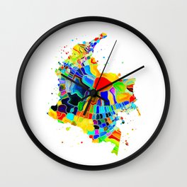 Colombia Map Wall Clock