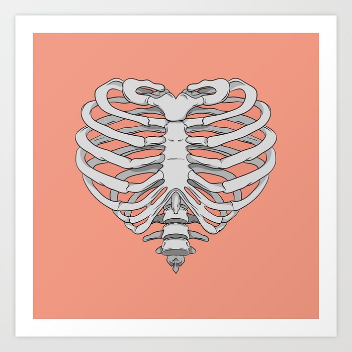 Heart Rib Cage Art Print by Appendage | Society6