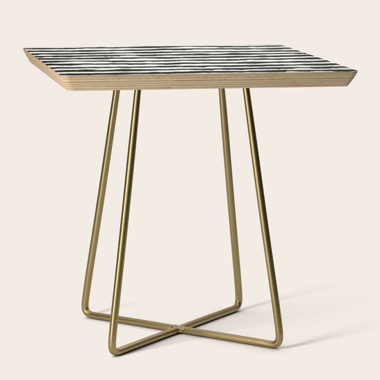Tribal Stripes Black On Cream Side Table By Followmeinstead Society6