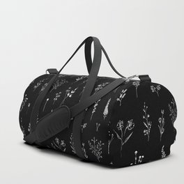 Black wildflowers Duffle Bag