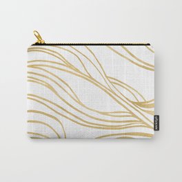 Gold Shimmer Swirls - Abstract Waves Carry-All Pouch