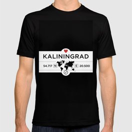 Kaliningrad - Russia - with World Map and GPS Coordinates T-shirt