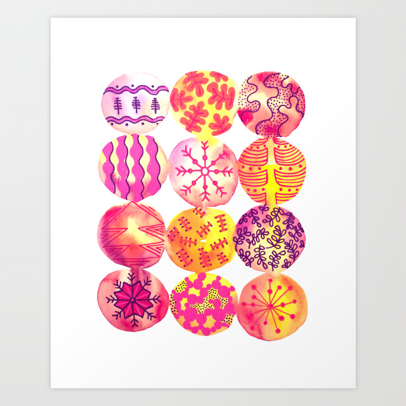 Watercolor Christmas Decorations Art Print By Lebski Society6 Choose from 6800+ christmas decoration graphic resources and download in the form of png, eps, ai or psd. watercolor christmas decorations art print by lebski