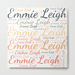Emmie Leigh Metal Print | Colorsfirstname, Wordcloudpositive, Vidddiepublyshd, Femaleemmieleigh, Birthdaypopular, Graphicdesign, Womanbabygirl, Horizontalspain 