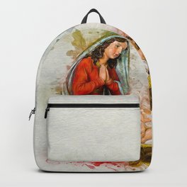 Jesus Is Born Backpack | Night, Jesus, Mary, Christian, Religious, Born, Religion, Birth, Painting, Scene 